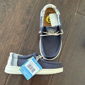 NWT Hey Dude Toddler Boys Break Stitch Navy Moccasins